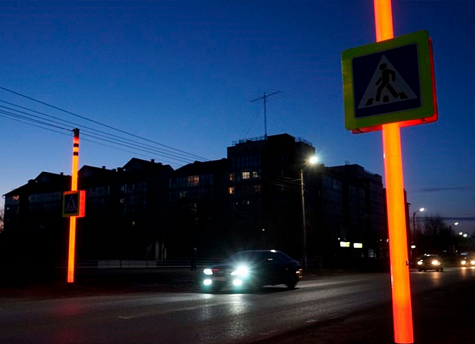 Алтайские разработчики запатентовали умные столбы, предупреждающие водителей о пешеходах