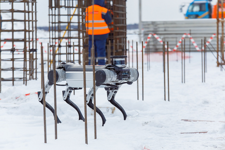 Робопсы и дроны отслеживают строительство промышленного комплекса в Ленобласти 